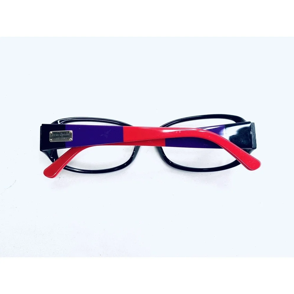 Kate Spade NY Black Purple Red Rectangular Wrap Eyeglasses Paxton 53 16 130